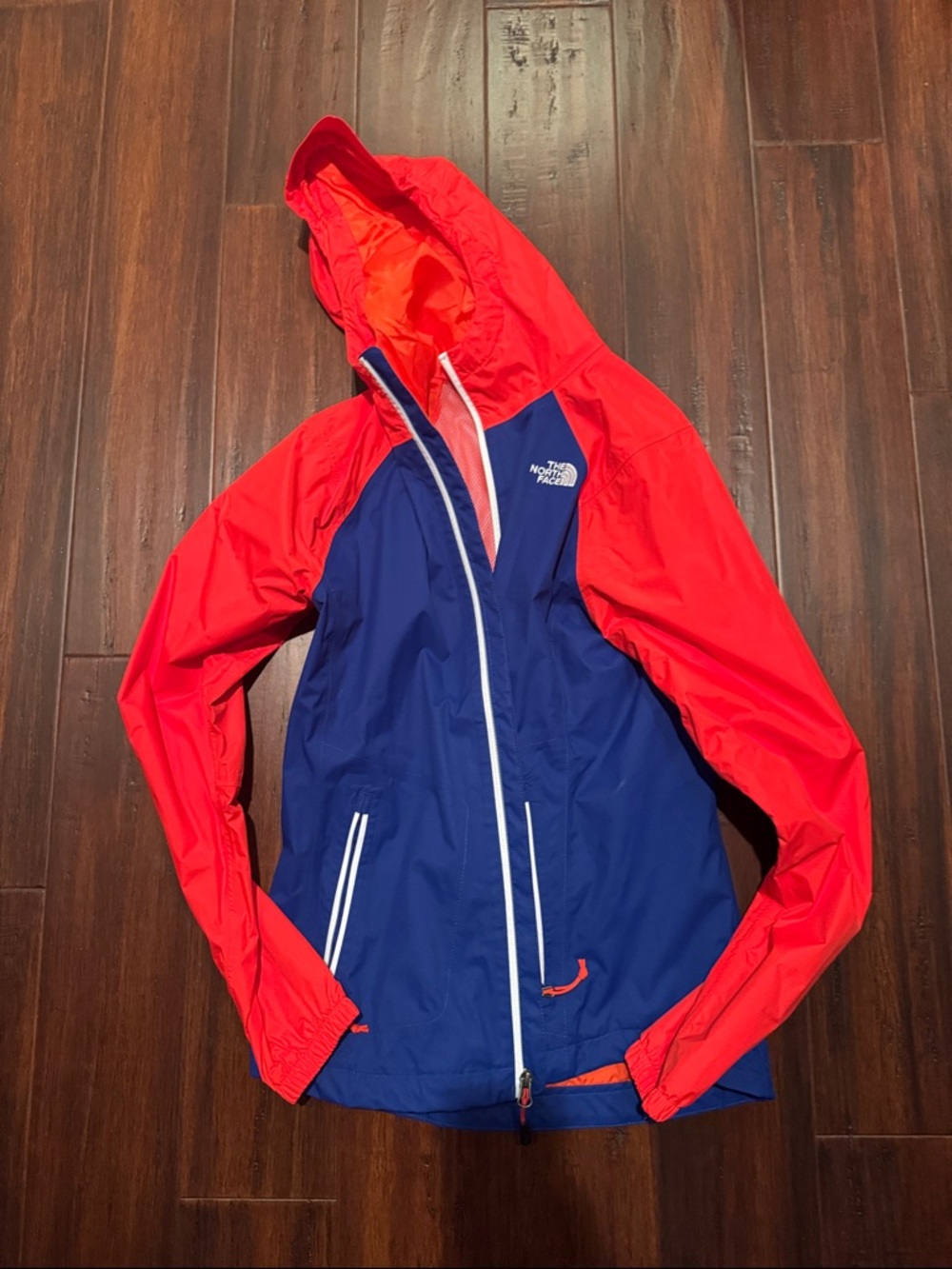 The North Face Red & Blue Hooded Shell Jacket